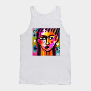 Colourful face Tank Top